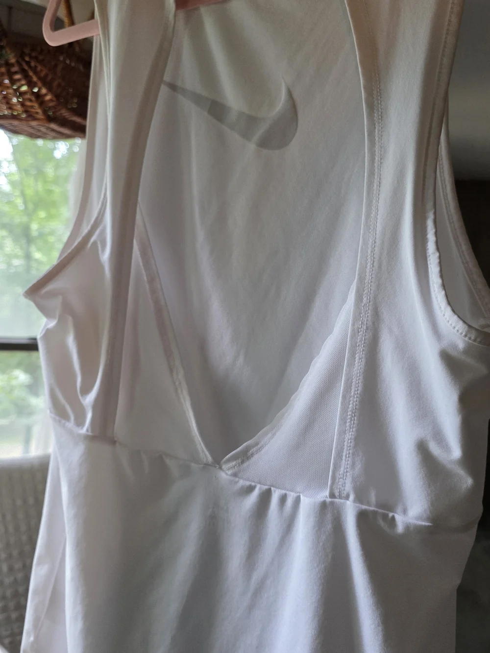 Nike White Tank Top with Black Swoosh